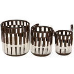 Cannon Laundry Basket with Leather Handles - Small, Grey | Full House Lebanon