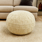 Cannon Modern Handmade Round Pouf | Full House Lebanon
