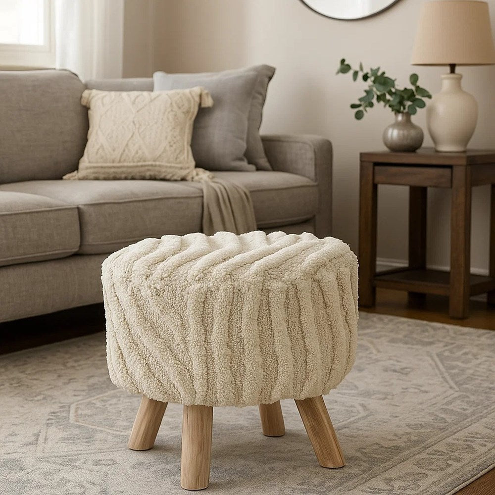 Cannon Modern Plush Footstool | Full House Lebanon