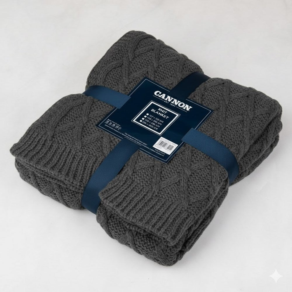 Cannon Knit Blanket - Beige | Full House Lebanon