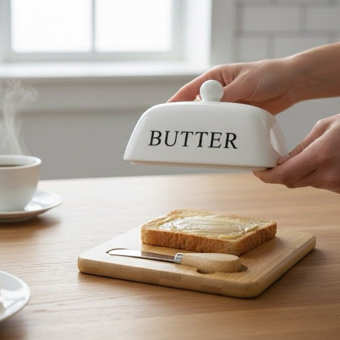 Butter Dish with Porcelain Cover & Knife | Full House Lebanon