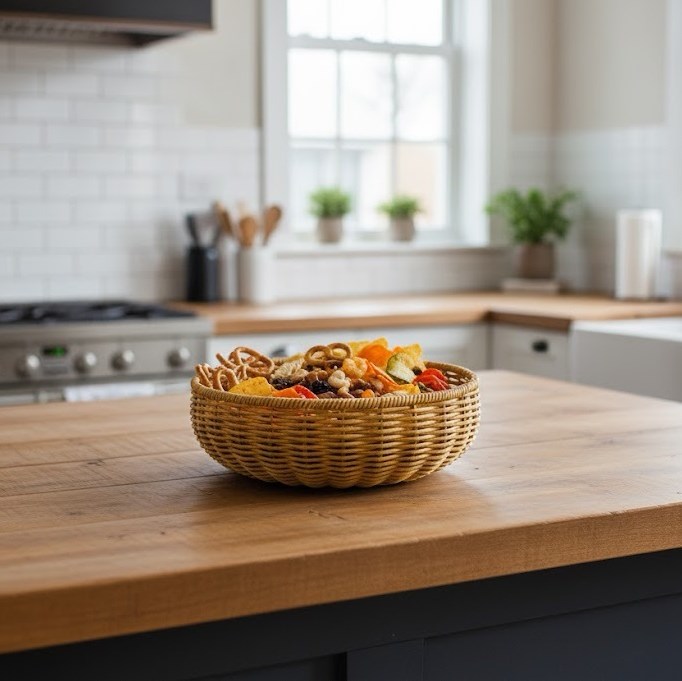Round Rattan Basket Set (2 Pcs) | Full House Lebanon