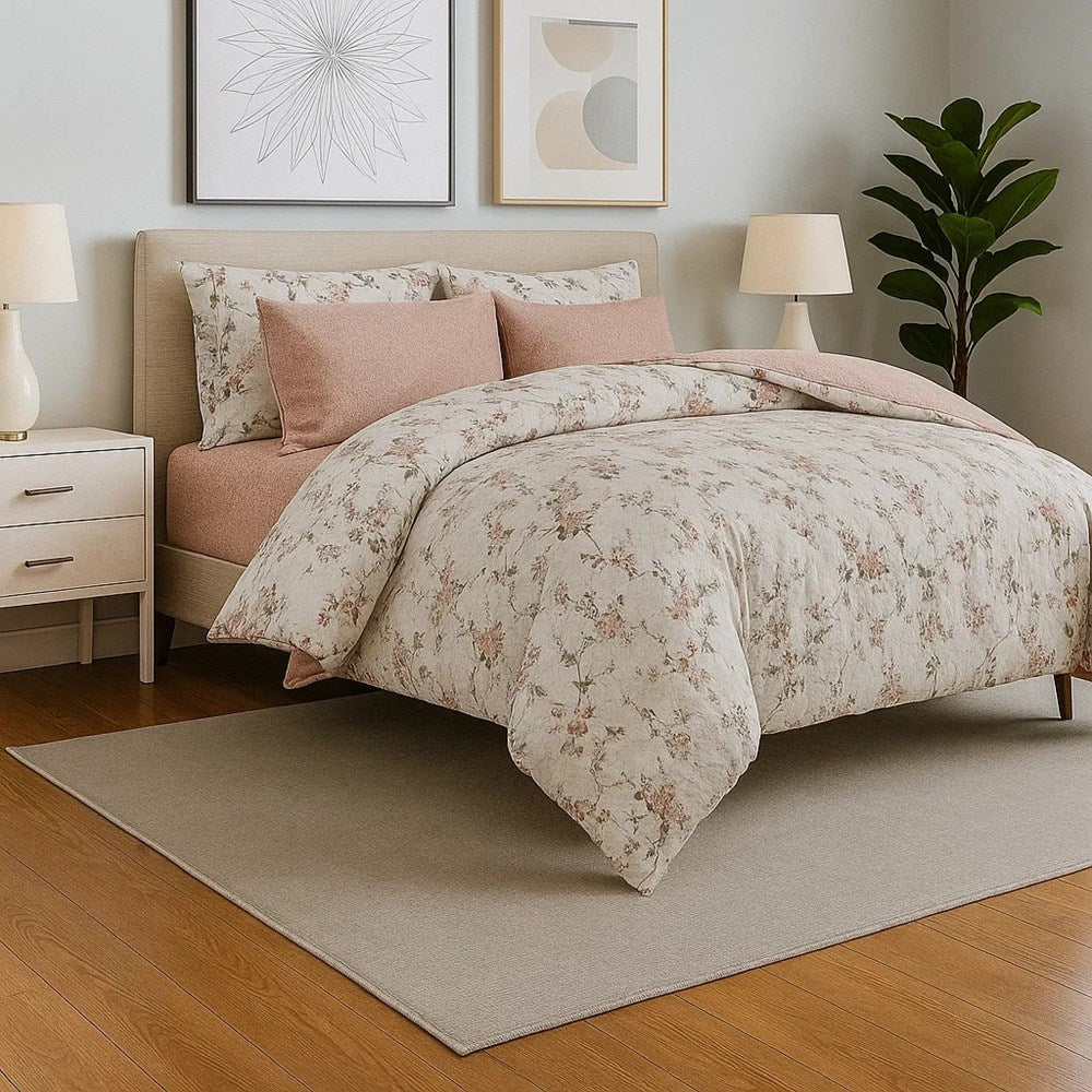Cannon Floral Bed Sheet Double Fitted (3 Pcs) | Full House Lebanon
