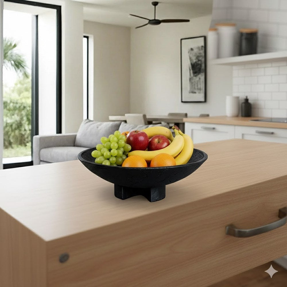 Stone Decorative Footed Bowl - White | Full House Lebanon