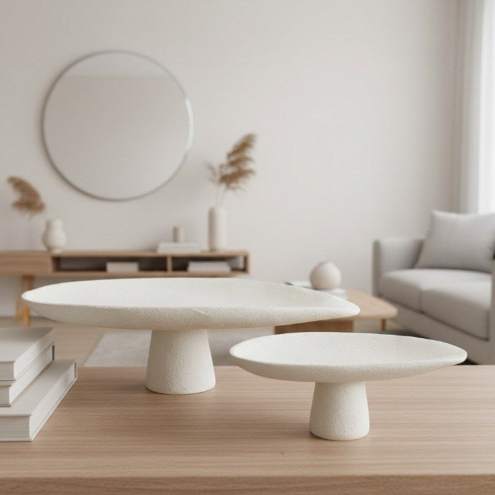 Footed Decorative Stone Platter - Large | Full House Lebanon