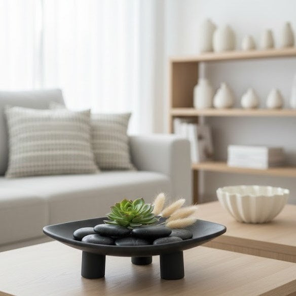 Matte Pedestal Display Tray - Small, White | Full House Lebanon