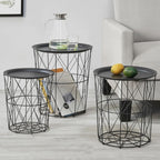 Nesting Side Tables Removable Trays Set (3 Pcs) - White | Full House Lebanon