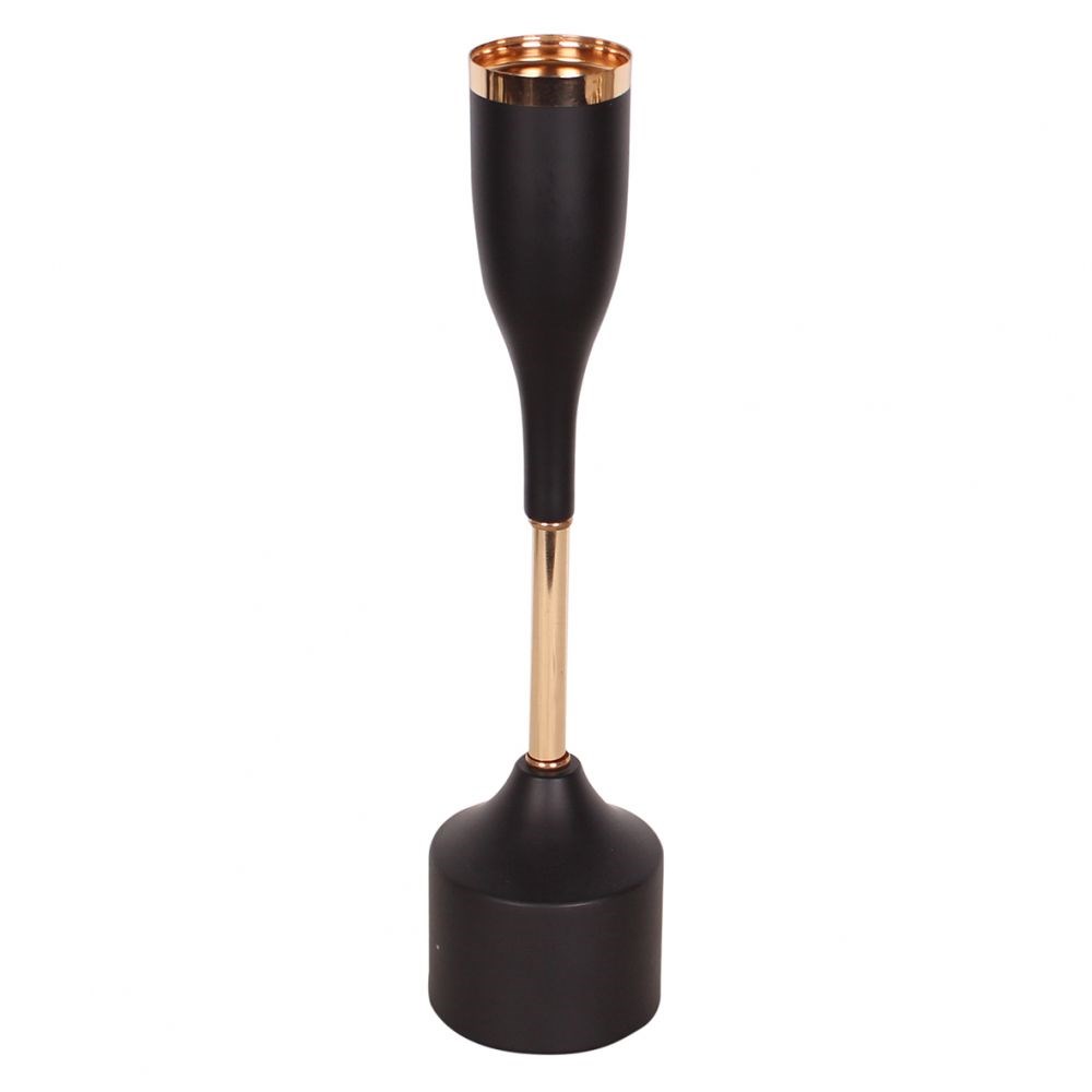 Black & Gold Metal Candle Holder | Full House Lebanon