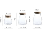 Airtight Round Shaped Glass Jar with Bamboo Lid - 400 ml | Full House Lebanon