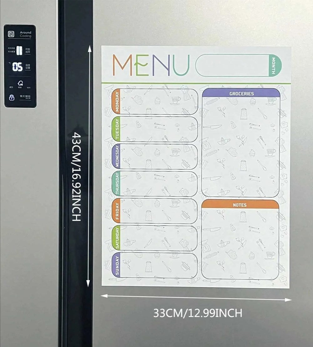 Magnetic Weekly Meal & Groceries Menu | Full House Lebanon