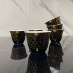 Shaffeh Black & Gold Coffee Cup Set (Dozen) - 3 | Full House Lebanon