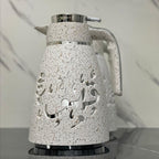 Dotted Vacuum Flask with Silver Trim - Tea, Light Grey | Full House Lebanon