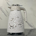 Dotted Vacuum Flask with Silver Trim - Coffee, Light Grey | Full House Lebanon