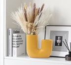 U-Shaped Ceramic Vase - Large, Black | Full House Lebanon