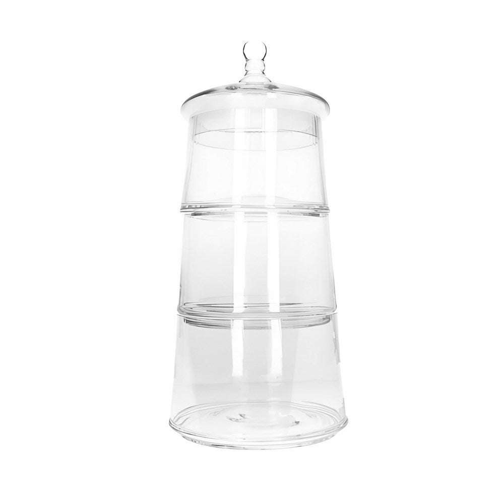 3 Layer Striped Glass Cookie Jar | Full House Lebanon