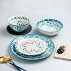 Blue Patterned Dessert Plate & Bowl - Dessert Plate | Full House Lebanon