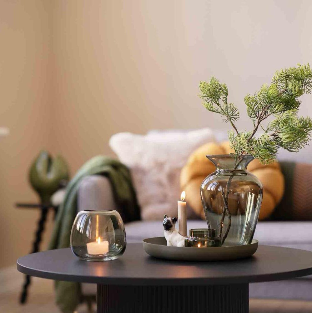Plant Glass Vase - Short, Green | Full House Lebanon