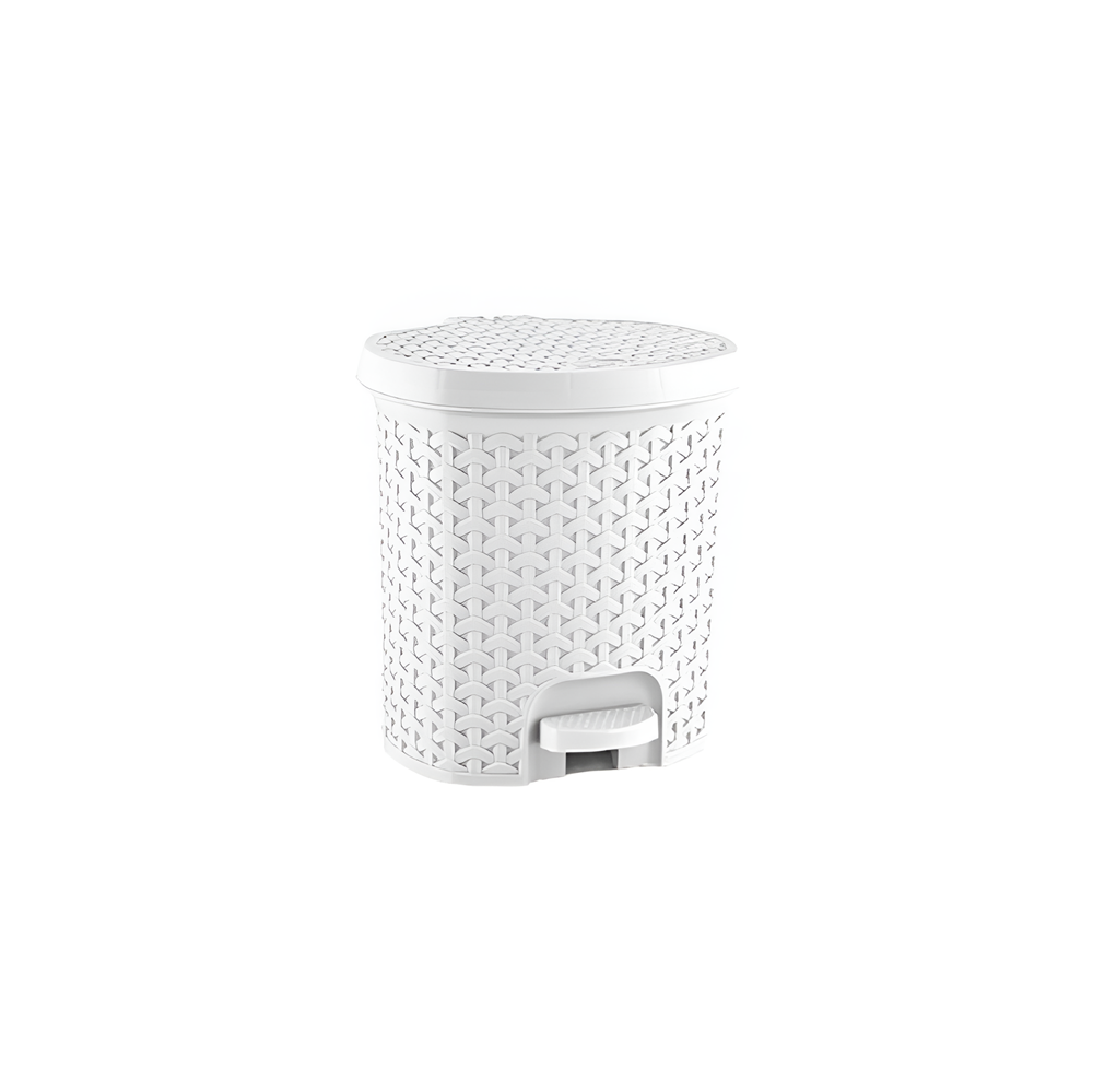 Rattan Trash Bin - 5.5 L, Light Grey | Full House Lebanon