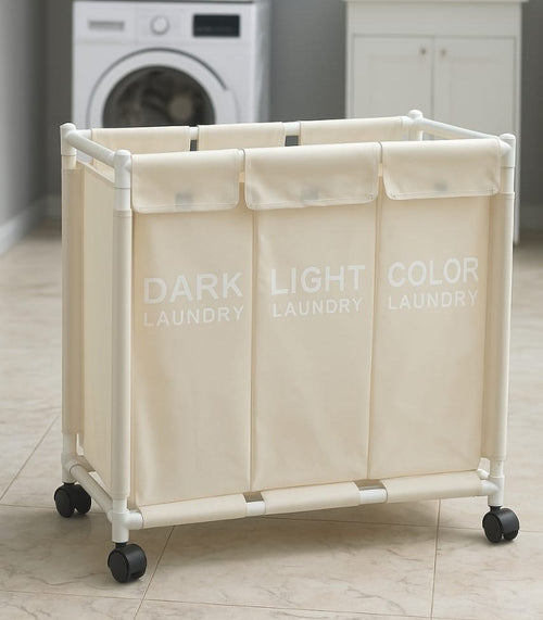 3- Compartments Laundry Basket | Full House Lebanon