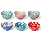 Vibrant Colorful Patterned Porcelain Bowl Set (6 Pcs) | Full House Lebanon