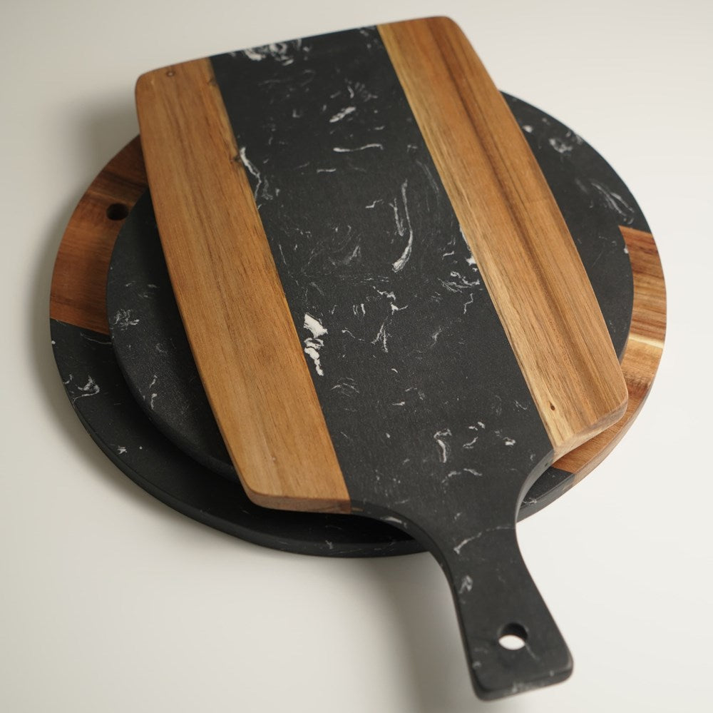 Black Marble & Acacia Wood Board | Full House Lebanon