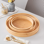 Bamboo Serving Tray Set (3 Pcs) - Round | Full House Lebanon
