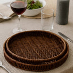 Hand-Woven Rattan Serving Tray Set (3 Pcs ) | Full House Lebanon