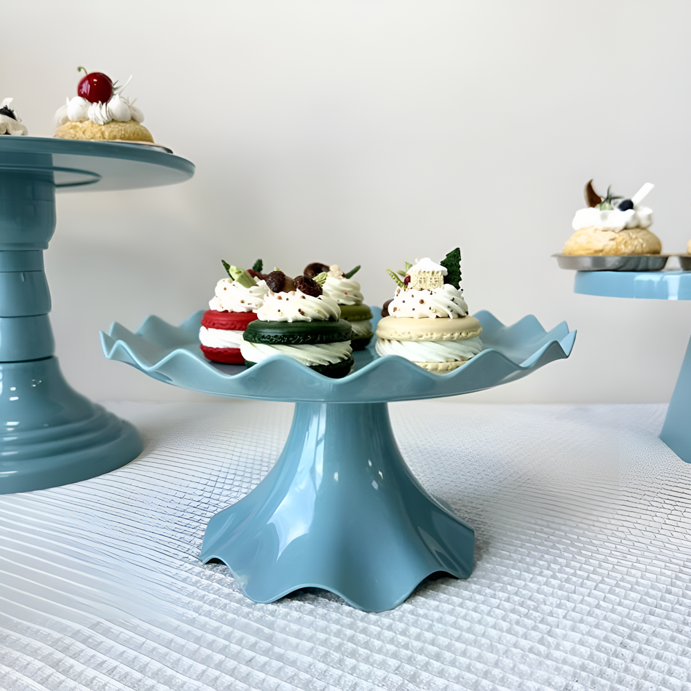 Wavy Edge Cake Stand - Light Blue | Full House Lebanon