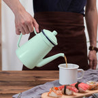 Enamel Pour Over Gooseneck Kettle - Light Pink | Full House Lebanon