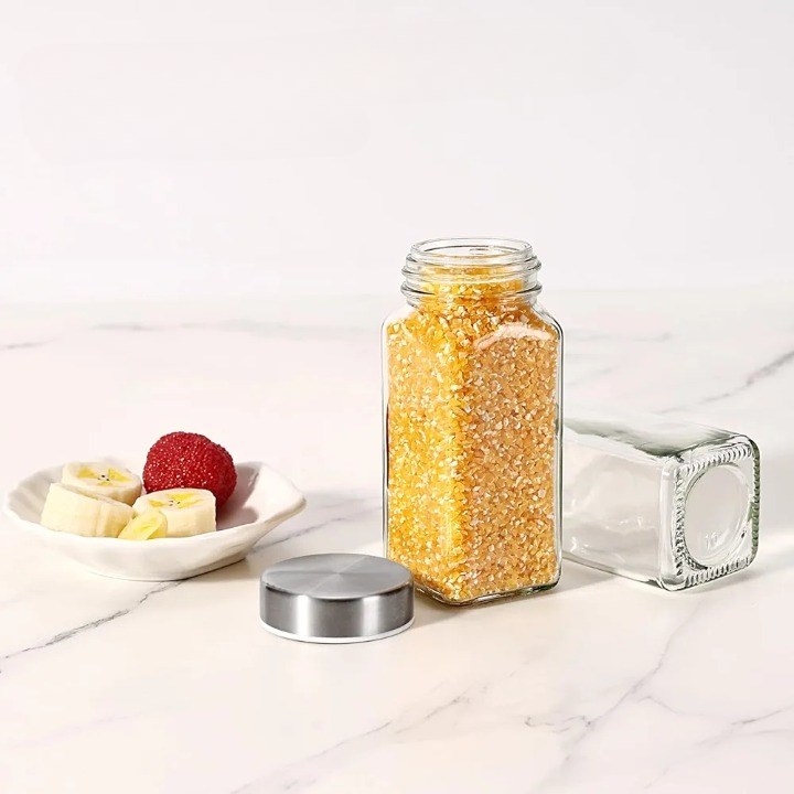 Square Base Glass Spice Jar | Full House Lebanon