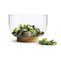 Glass Salad Bowl with Acacia Base | Full House Lebanon