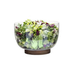 Glass Salad Bowl with Acacia Base | Full House Lebanon