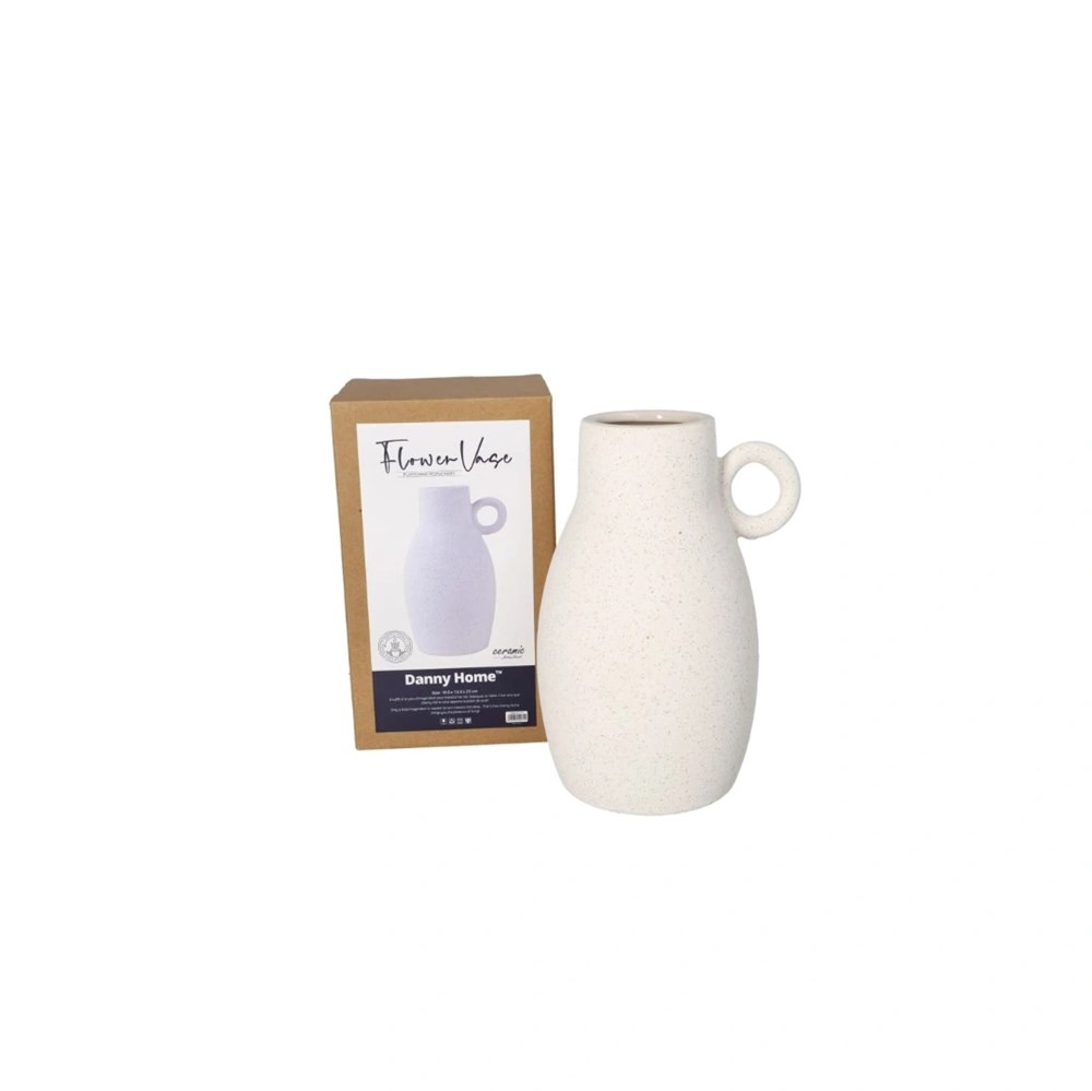 Minimalist Ceramic Ring-Handled Vase | Full House Lebanon
