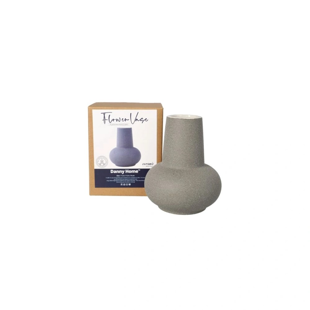 Modern Ceramic Textured Vase - Small, White | Full House Lebanon