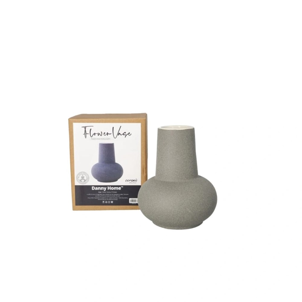 Modern Ceramic Textured Vase - Large, White | Full House Lebanon