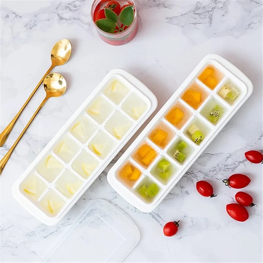 12-Grids Plastic Ice Cube Tray - Light Grey | Full House Lebanon