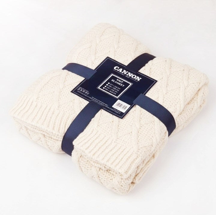 Cannon Knit Blanket - Grey | Full House Lebanon