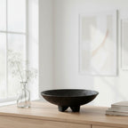 Stone Decorative Footed Bowl - Black | Full House Lebanon