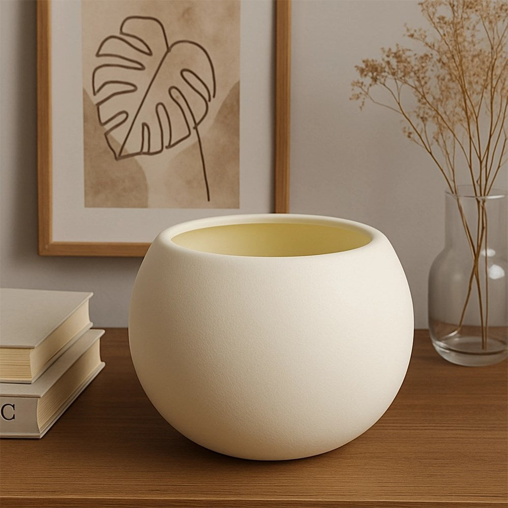 Matte Globe Decorative Vase - White | Full House Lebanon