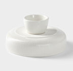 Ribbed Porcelain Decorative Bowl - Large, Black | Full House Lebanon