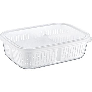 4-Compartment Storage Container with Drain Baskets