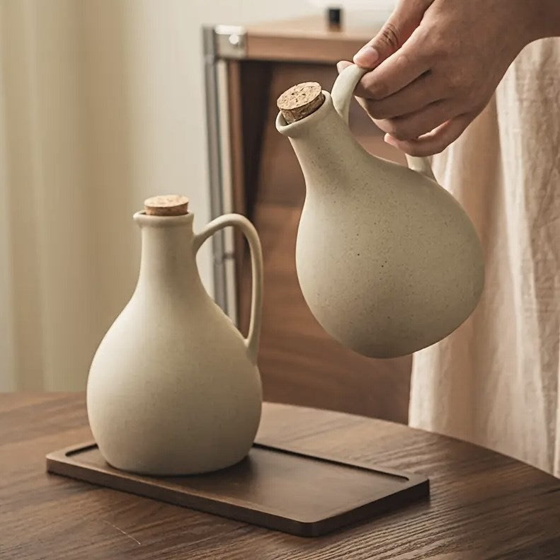 Stone Oil/Vinegar  Kettle with Cork Lid | Full House Lebanon