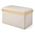 Foldable Storage Bench with Padded Seat