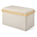 Foldable Storage Bench with Padded Seat