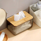 Tinted Tissue Box with Wooden Lid | Full House Lebanon