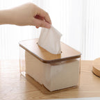 Tinted Tissue Box with Wooden Lid | Full House Lebanon