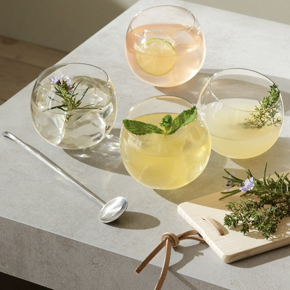 Rotated Glass Cup Set (4 Pcs) | Full House Lebanon