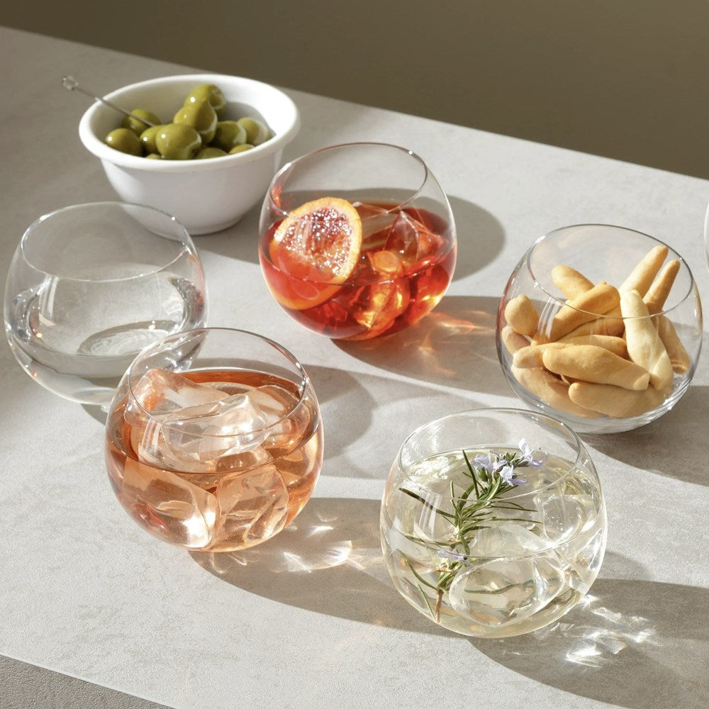 Rotated Glass Cup Set (4 Pcs) | Full House Lebanon