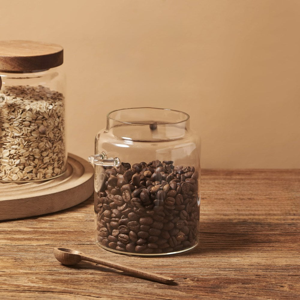 Glass Jar with Acacia Wood Lid & Spoon