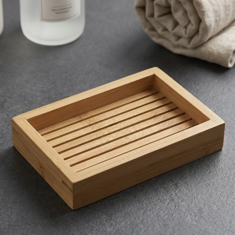Natural Bamboo Fluted Bathroom Accessories